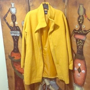 Express Mustard Colored Waist Length Coat